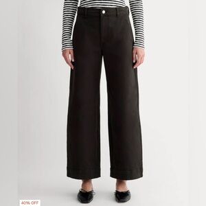 EVERLANE Cropped Wide Leg Pants Women’s 6R Black Cotton Stretch Casual